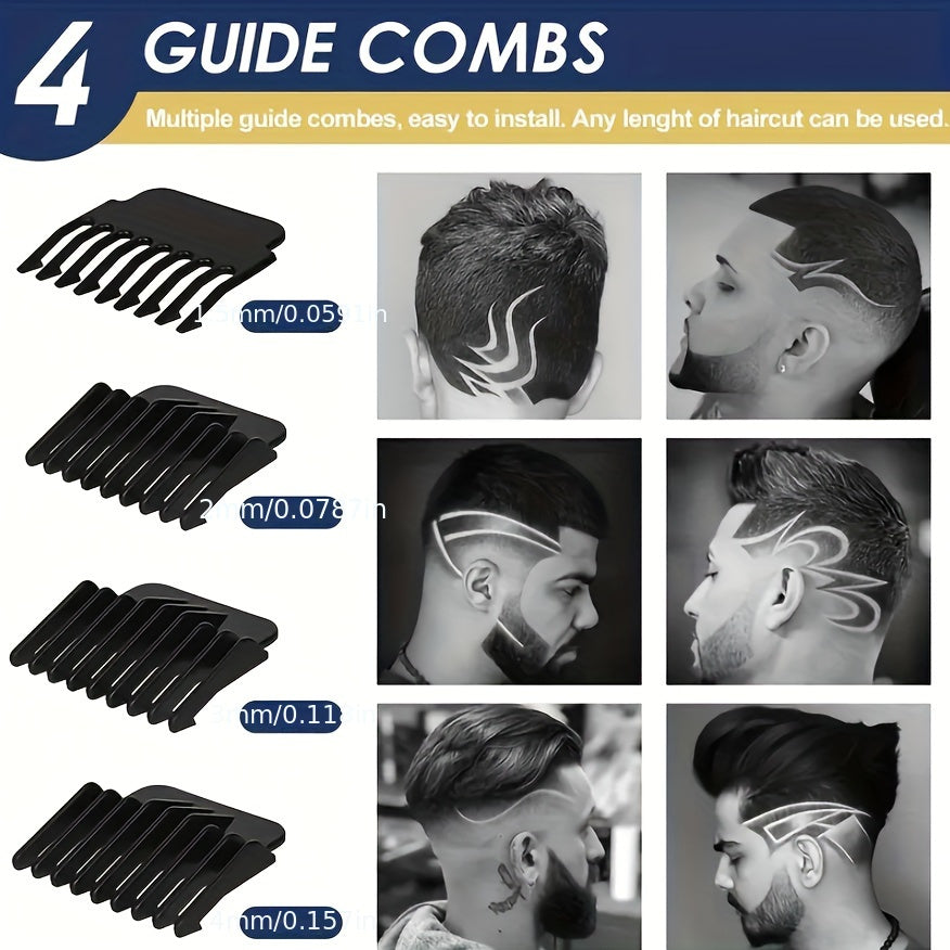 WEEME Professional Electric Hair Trimmer for Men simsiz, USB orqali zaryadlanadigan dizayni va turli o'lchamdagi keramik pichoqlari bilan. Zamonaviy oltin dizayn, oila va do'stlar uchun ideal sovg'a.