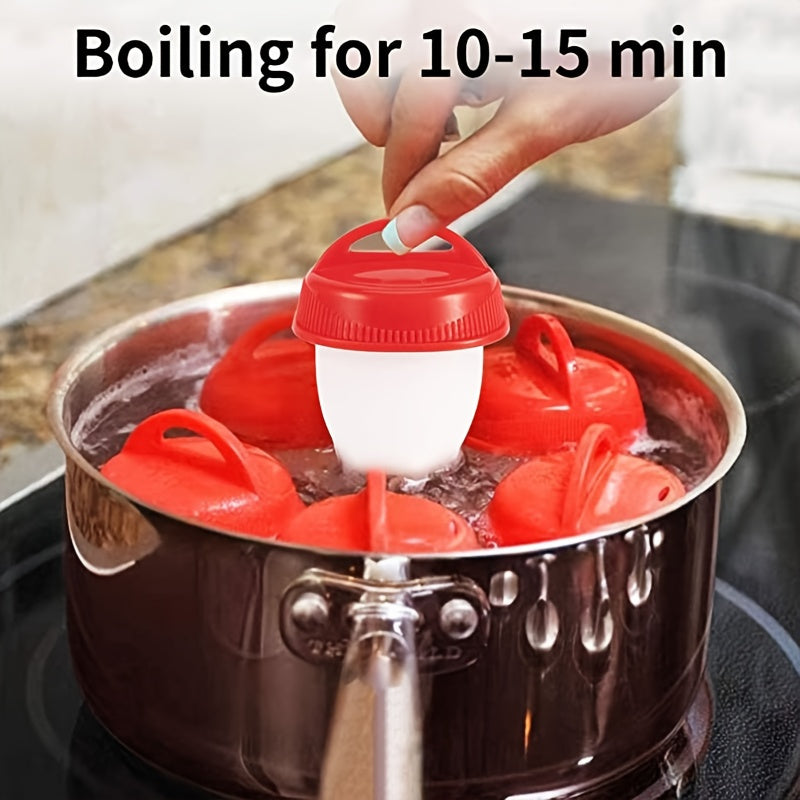 Набор из 6 силиконовых пароварок для яиц для идеально приготовленных яиц, антипригарные, термостойкие