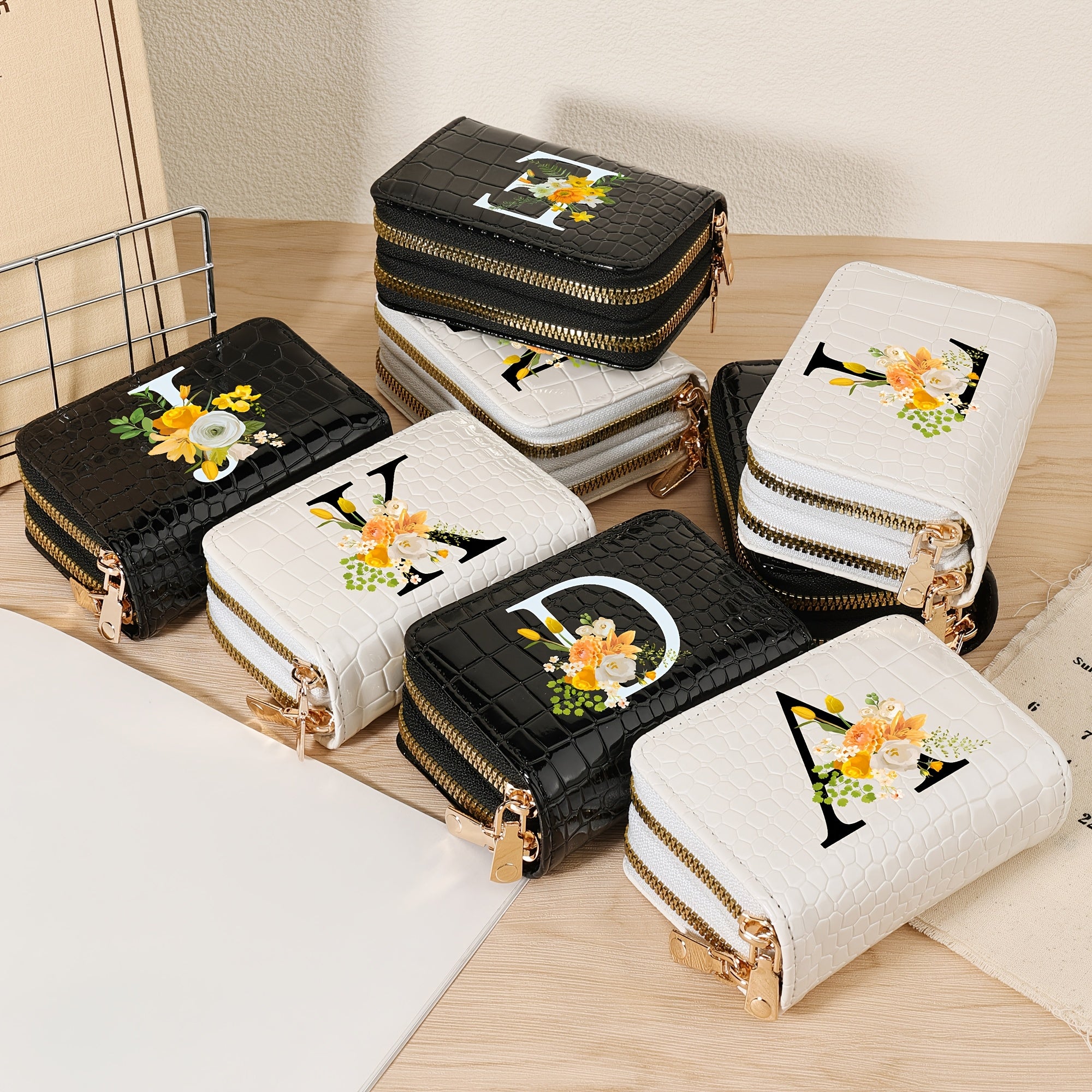 Durable Black PU Credit Card Wallet with Zipper Coin Pocket for School and Dorm