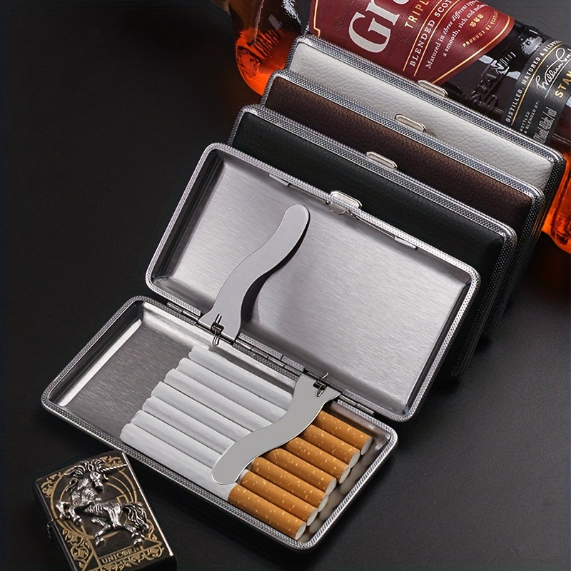Unisex Leather Cigarette Case Holds 14 Cigarettes Extra Long PU Leather Smoking Accessory