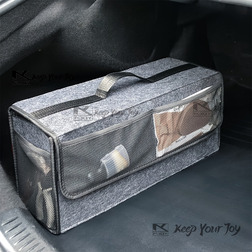Car Interior Organizer Folding Storage Box Black Gray Car Boot Felt Cloth