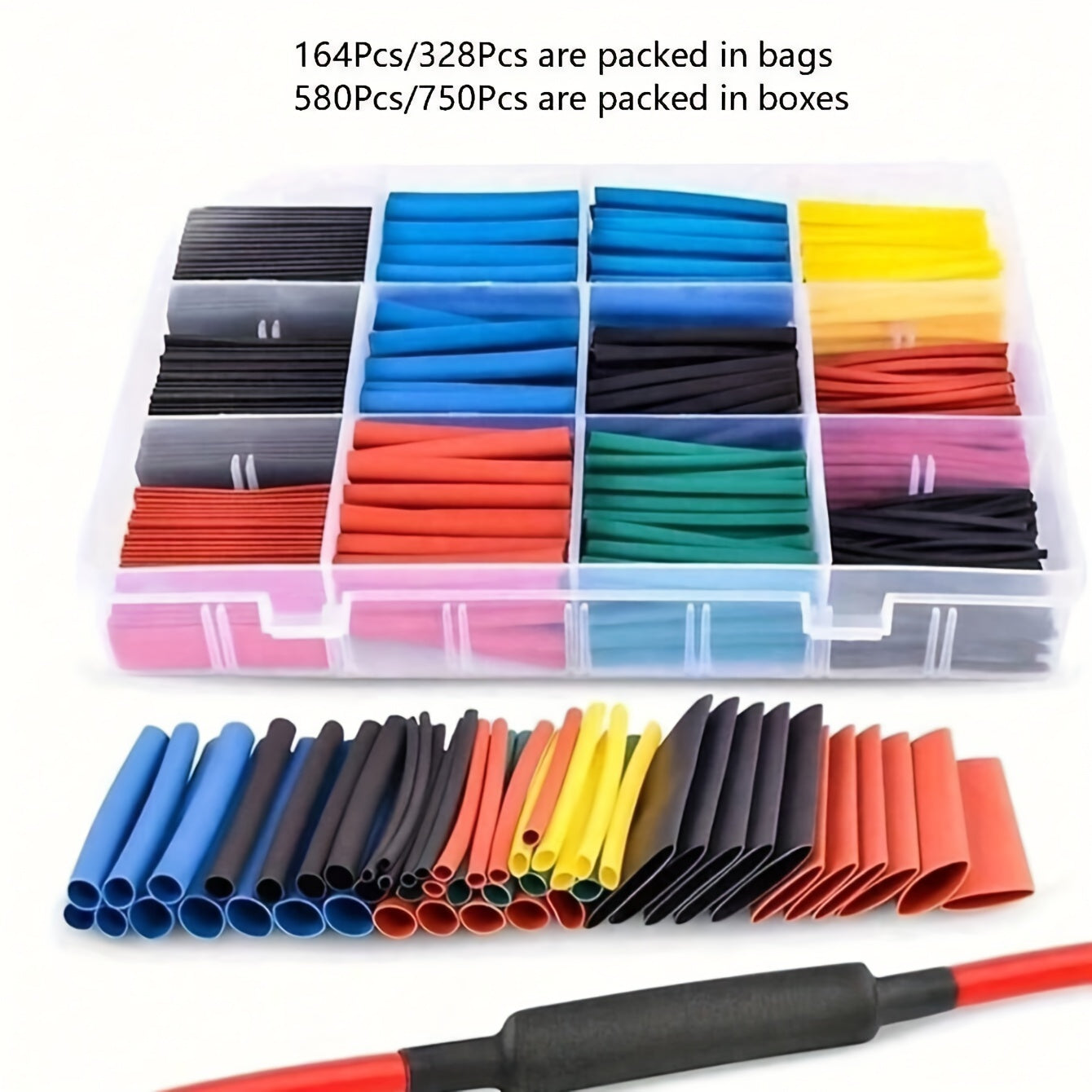 Heat Shrink Tubing Kit Assorted Electrical Wire Insulation 164-750 Pieces