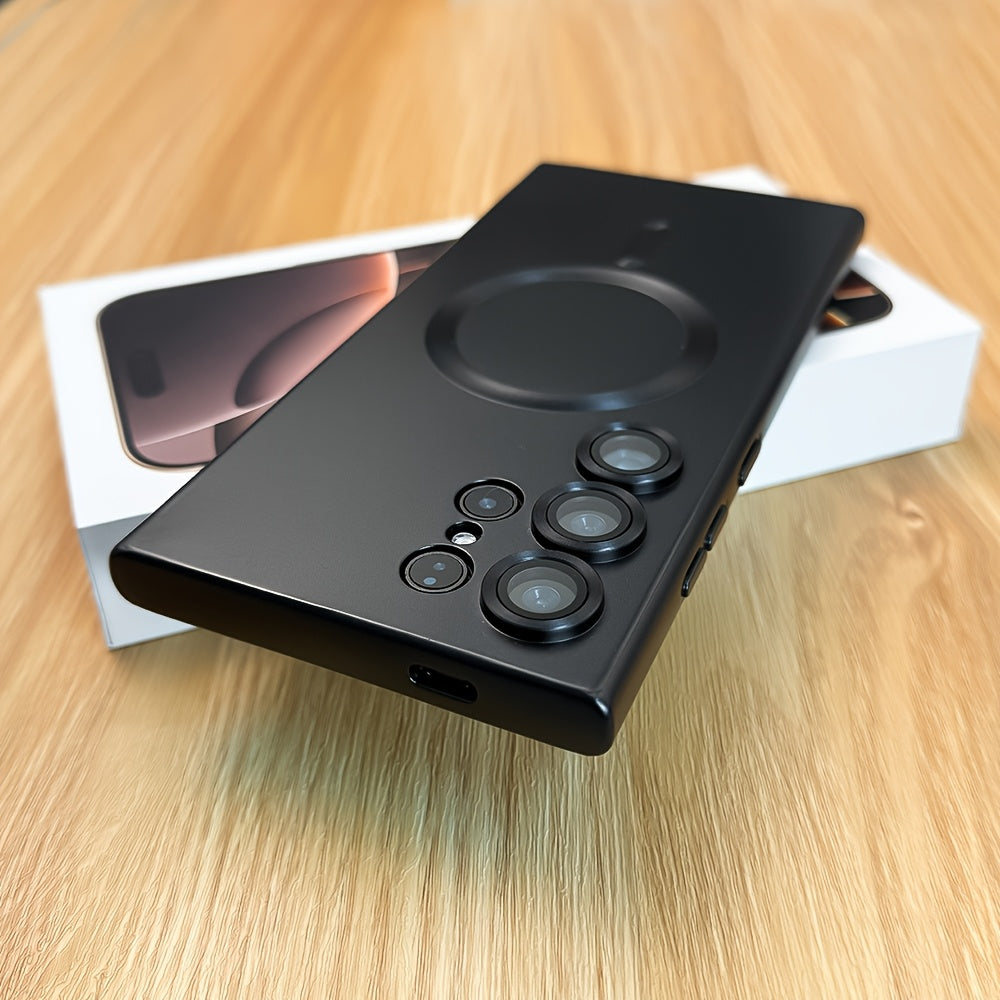 Magnetic Wireless Charging Case with Glass Protector for Samsung Galaxy S22 S23 S24 Ultra Plus