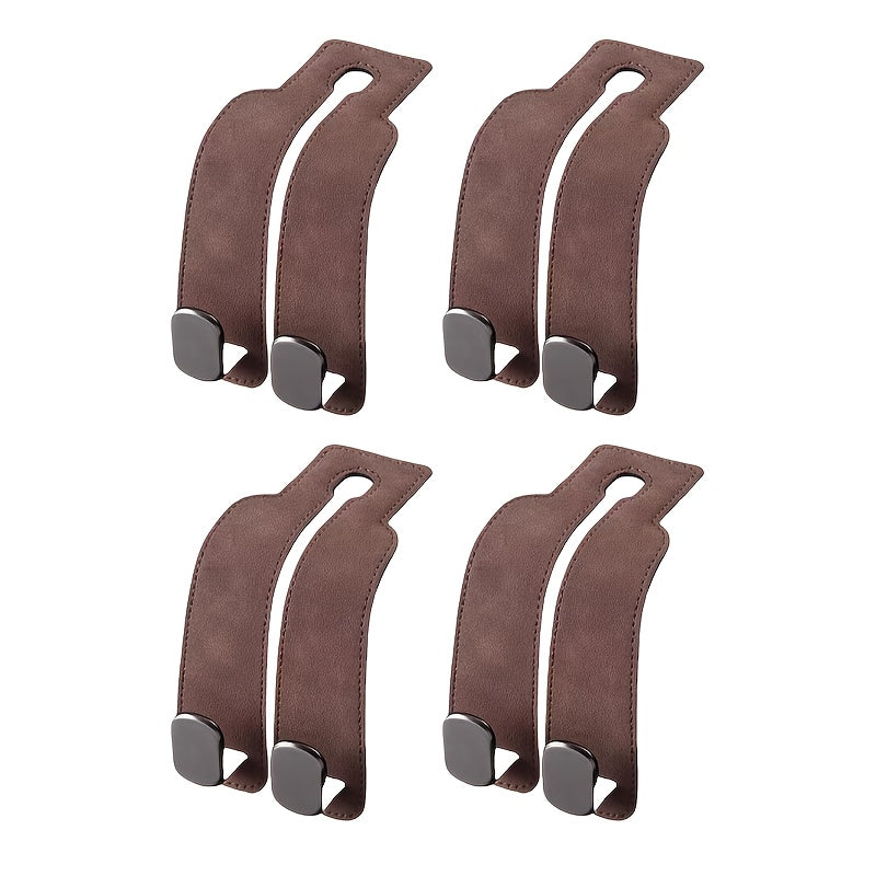 Gancho para reposacabezas de coche, organizador de almacenamiento en el asiento trasero de cuero para billetera y bolso