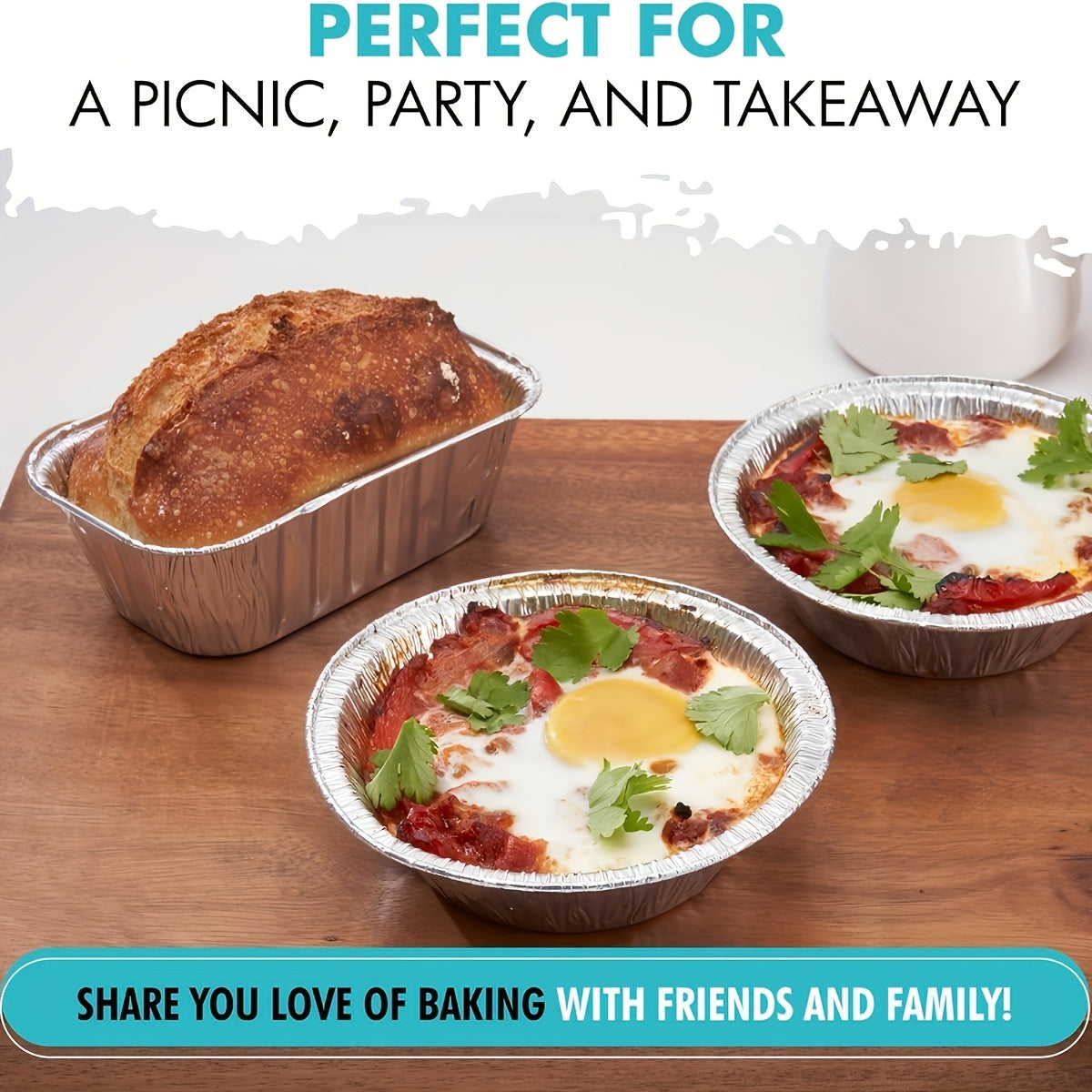 50 Pack 12.7cm Heavy Duty Disposable Aluminum Pie Pans for Baking Mini Pies