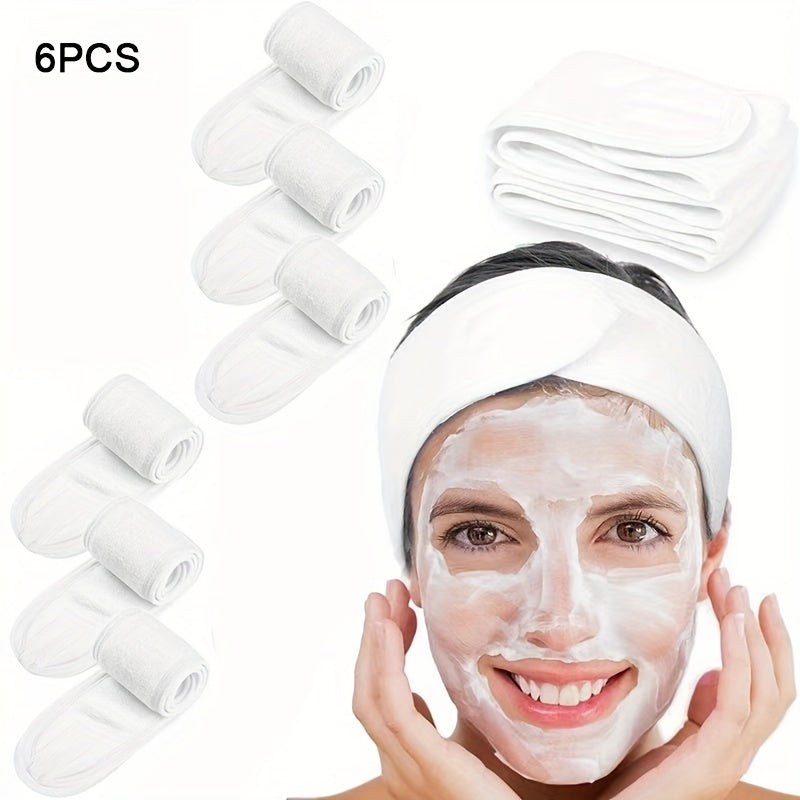 Unisex Coral Fleece Facial Headband Adjustable Hair Wrap for Face Wash and Shower