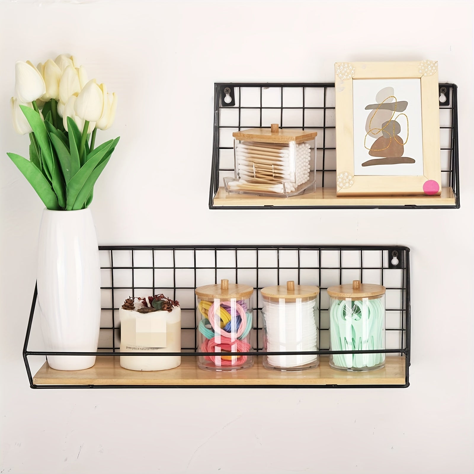 Conjunto moderno de organizador de baño con portacepillos espacioso y 4 frascos de farmacia elegantes