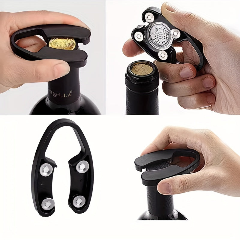 Cortador de papel de aluminio para vino de doble hoja, material ABS, ergonómico, herramienta segura para quitar papel de aluminio