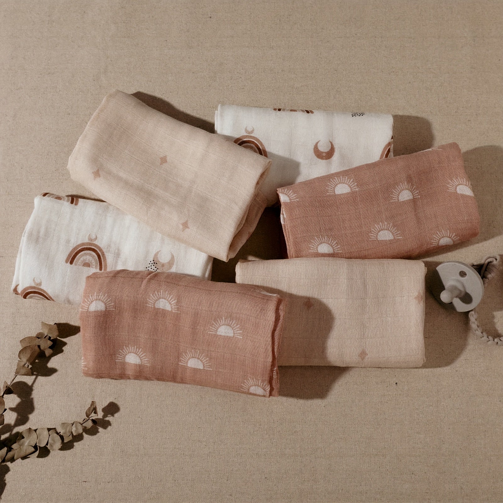 Baby Washcloths Set 6 Pieces Soft Bamboo Fiber for Children 69.85cm Square