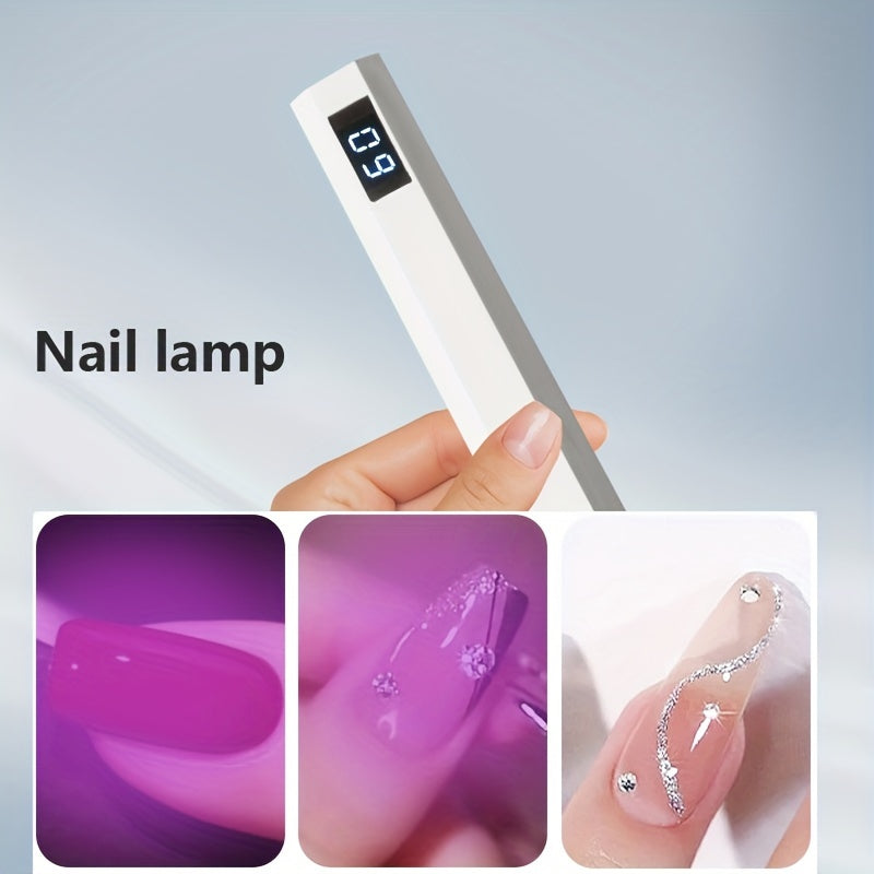 Портативная перезаряжаемая LED-лампа для ногтей с USB-зарядкой, идеально подходит для мини-сушилки для ногтей