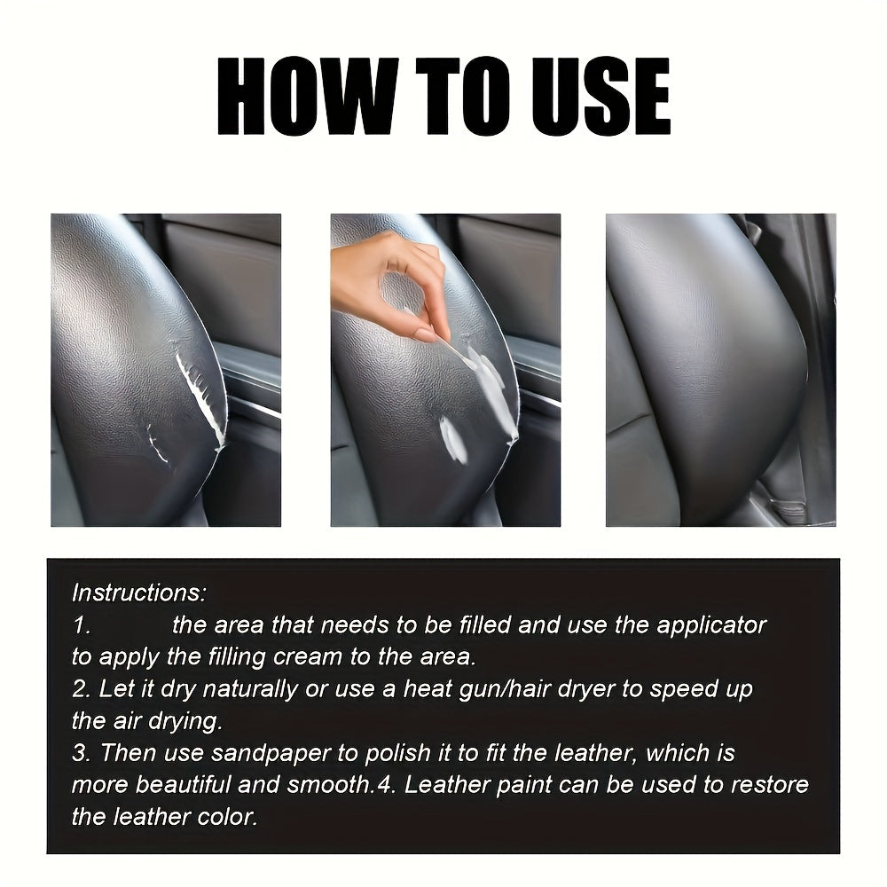 Universal Leather Repair Kit for Cars and Furniture 50g Filler and Restorer