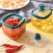Leak-Proof Plastic Seasoning Storage Container for Salt and Condiments Kitchen Organizer