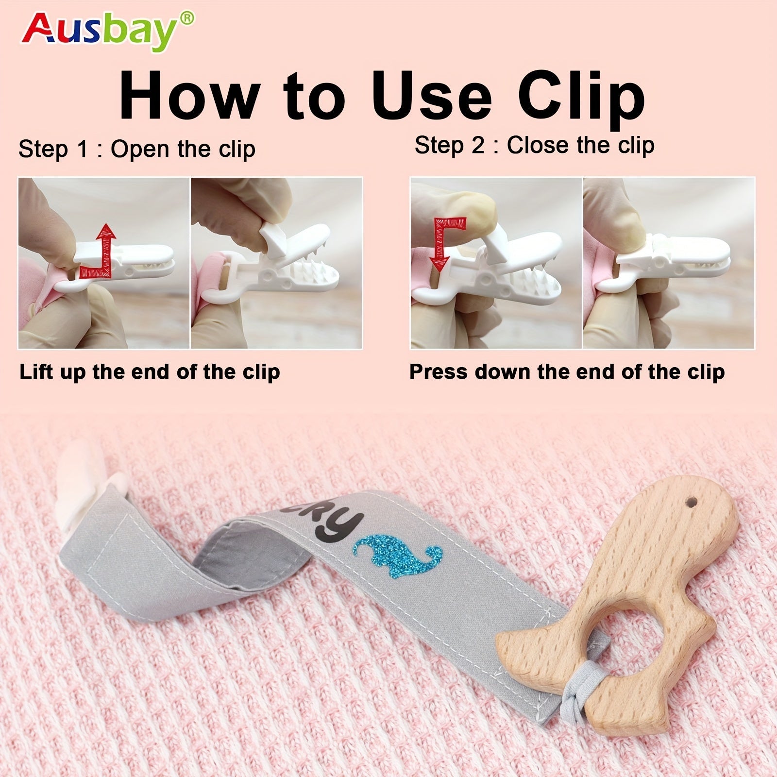 Handcrafted Baby Pacifier Chains Two-Pack Personalized Baptism Gift