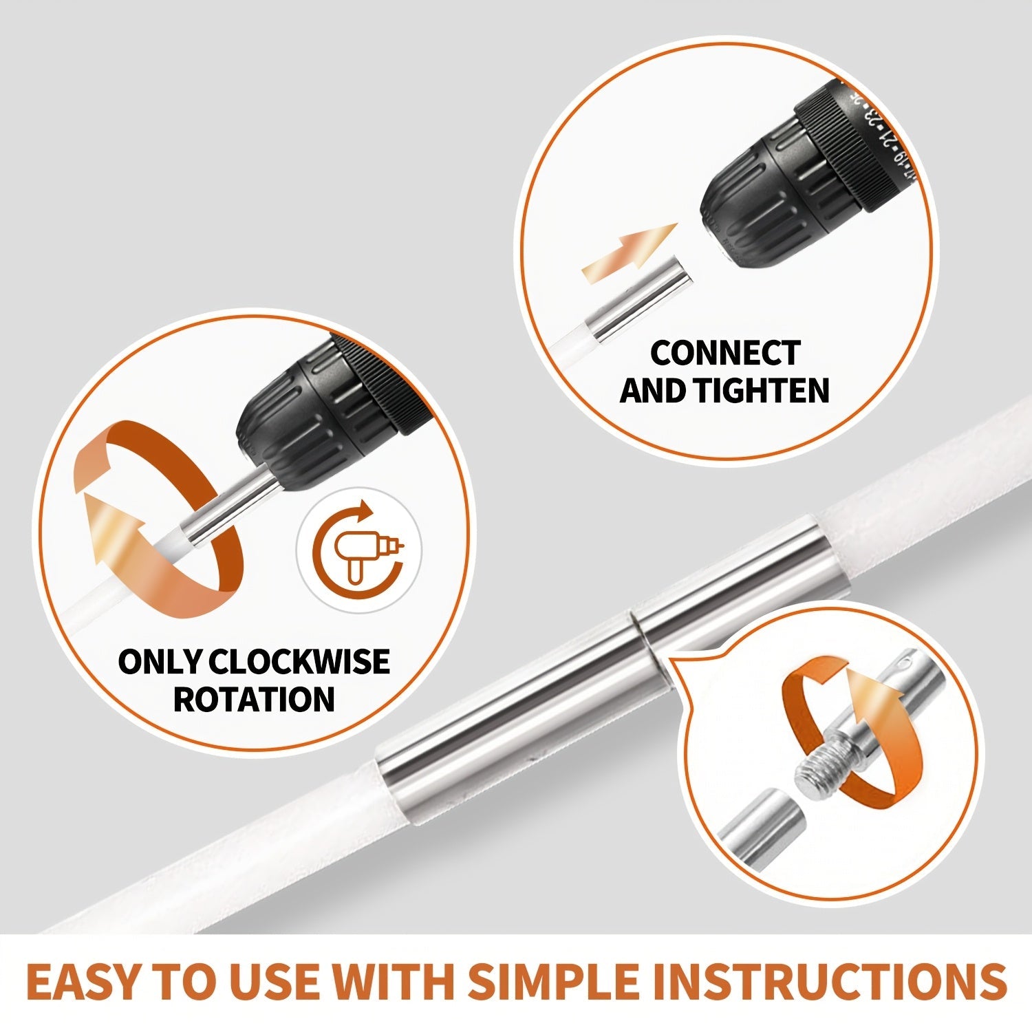 Expandable Dryer Vent Cleaning Brush Kit with Synthetic Brush and Lint Remover