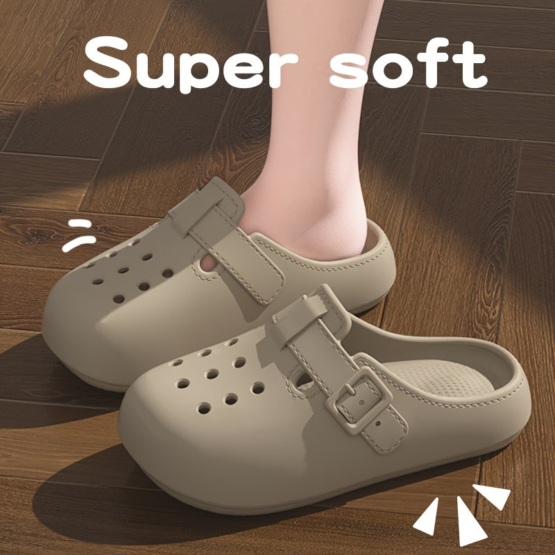 Ladies Beach Shoes Solid Color Casual Closed Toe Flat EVA Shoes