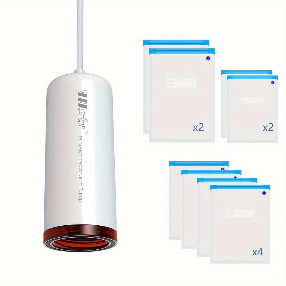 Portativ mini vakuum yopishtiruvchi, USB bilan quvvatlanadi, sayohat va uy uchun, kiyimlar va oziq-ovqatni yangi saqlaydi.