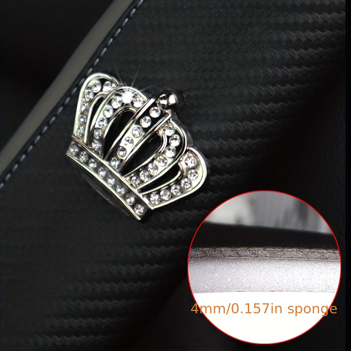 Universal Car Seat Belt Shoulder Pad Premium PU Leather Carbon Fiber Diamond Style