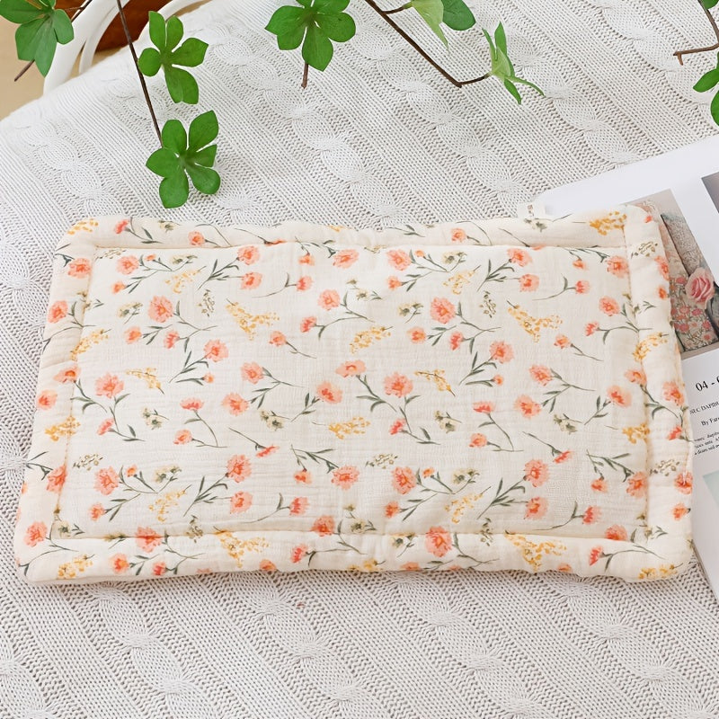 Almohadilla plana transpirable con puntos táctiles y funda de muselina absorbente para todas las estaciones