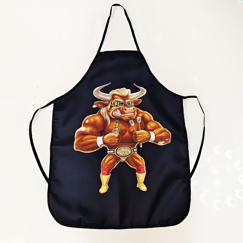Креативный и забавный фартук с животным принтом, водонепроницаемый и маслостойкий, идеально подходит для различных задач, таких как уборка, готовка, выпечка, садоводство, кейтеринг и работа в молочном или чайном магазине.