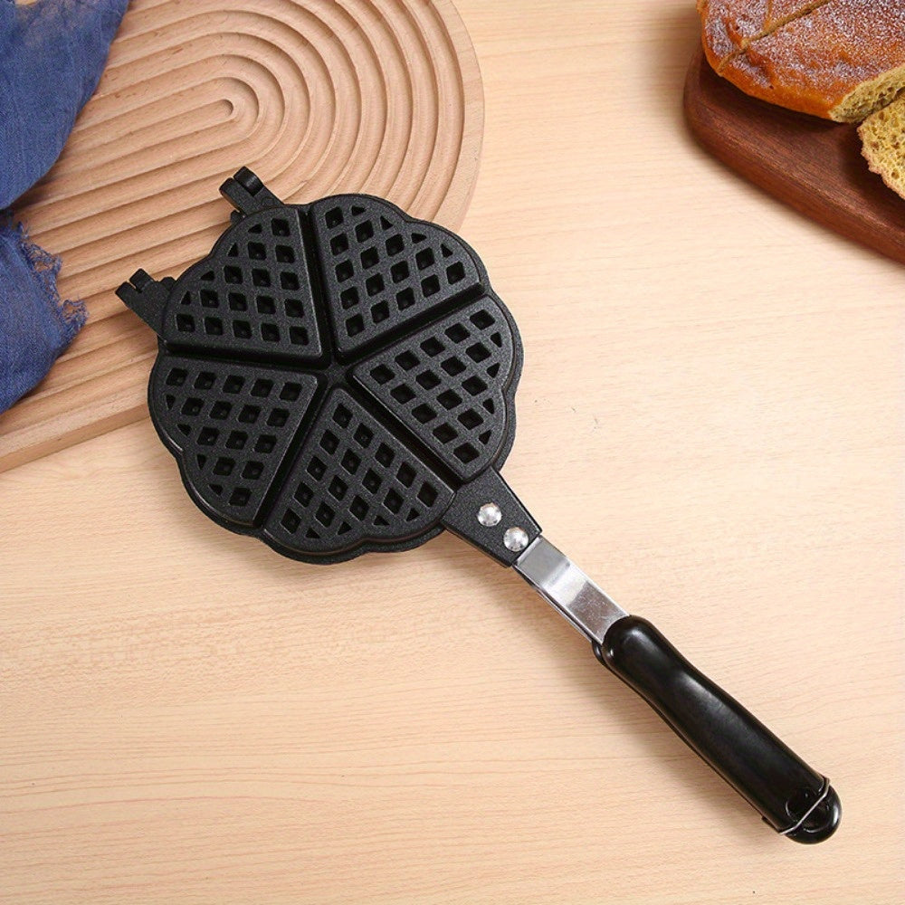 Uy uchun mo'ljallangan, ikki tomonlama panjara bilan ajraladigan tashqi alüminiy vafli tayyorlagich.