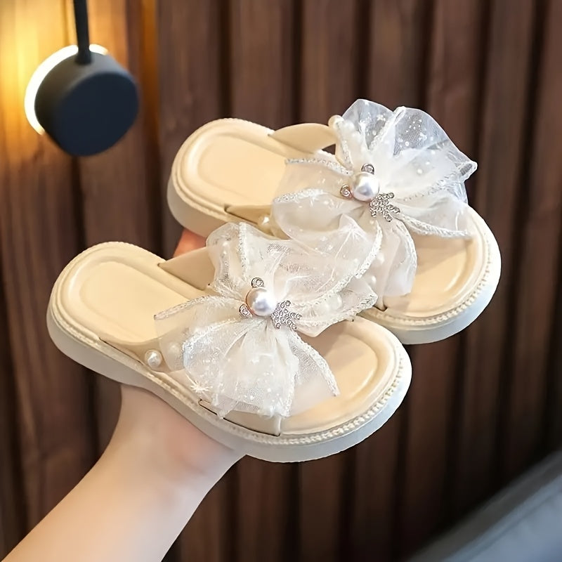 Girls Summer Floral Sandals with Bow, PVC Upper, Adjustable Strap, Infants to 14