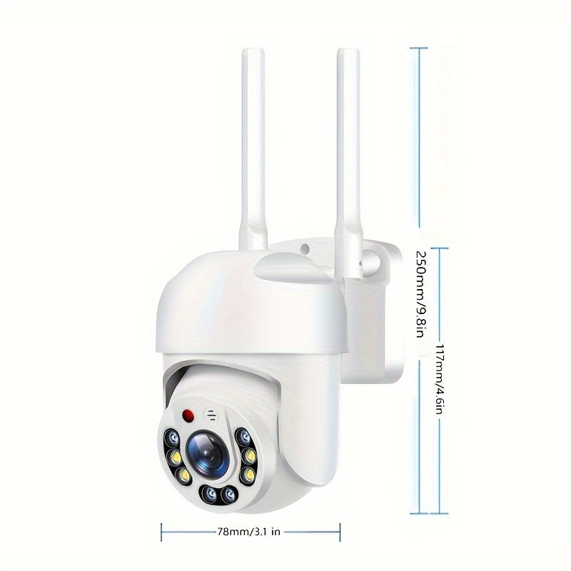 Outdoor WiFi PTZ Security Camera with Auto Tracking 360° Surveillance Night Vision Two-Way Audio