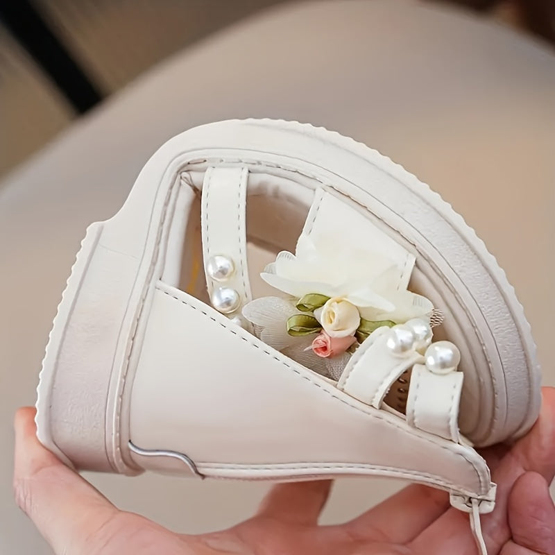 Baby Girl Sandals Open Toe Flowers Pearls Zipper Summer Casual