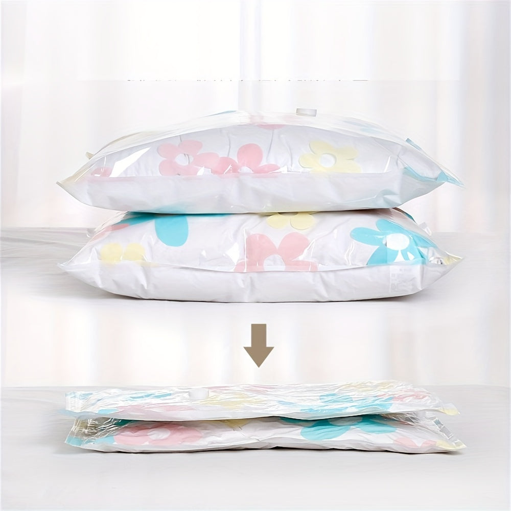 Juego de 4 bolsas de almacenamiento con compresión por vacío transparentes para ropa y artículos del hogar