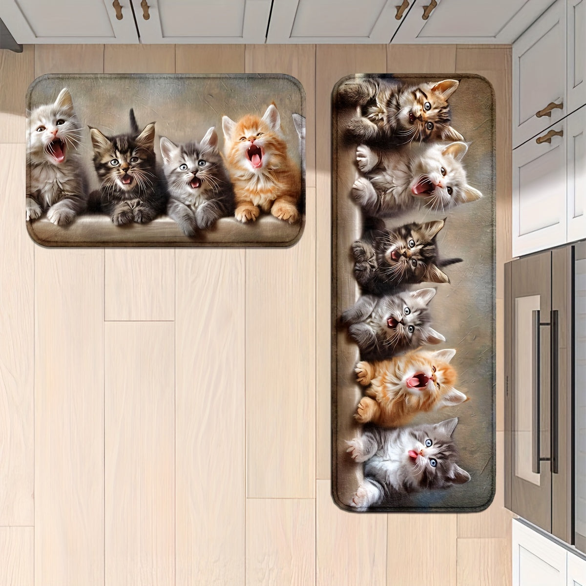 Dog Themed Kitchen Rug Non-Slip Machine Washable Entry Door Mat for Home Decor