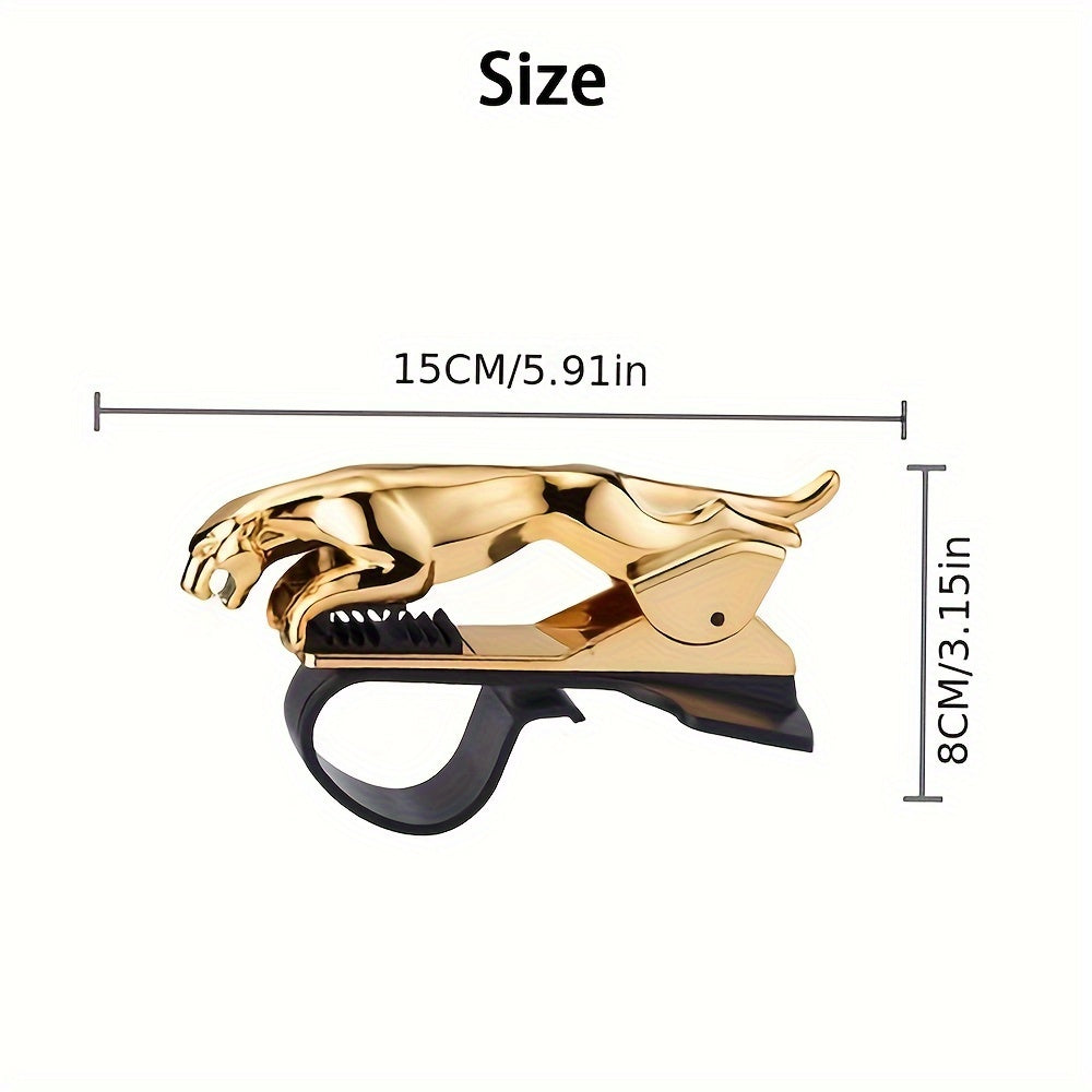 Car Dashboard Phone Holder and Navigation Stand Golden Leopard Style Waterproof Adjustable Mount