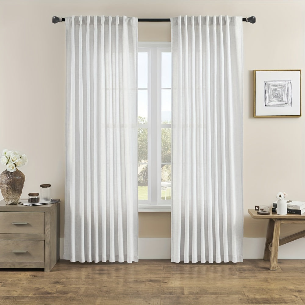 Solid Color Polyester Curtain with Rod Pocket for Living Room or Bedroom