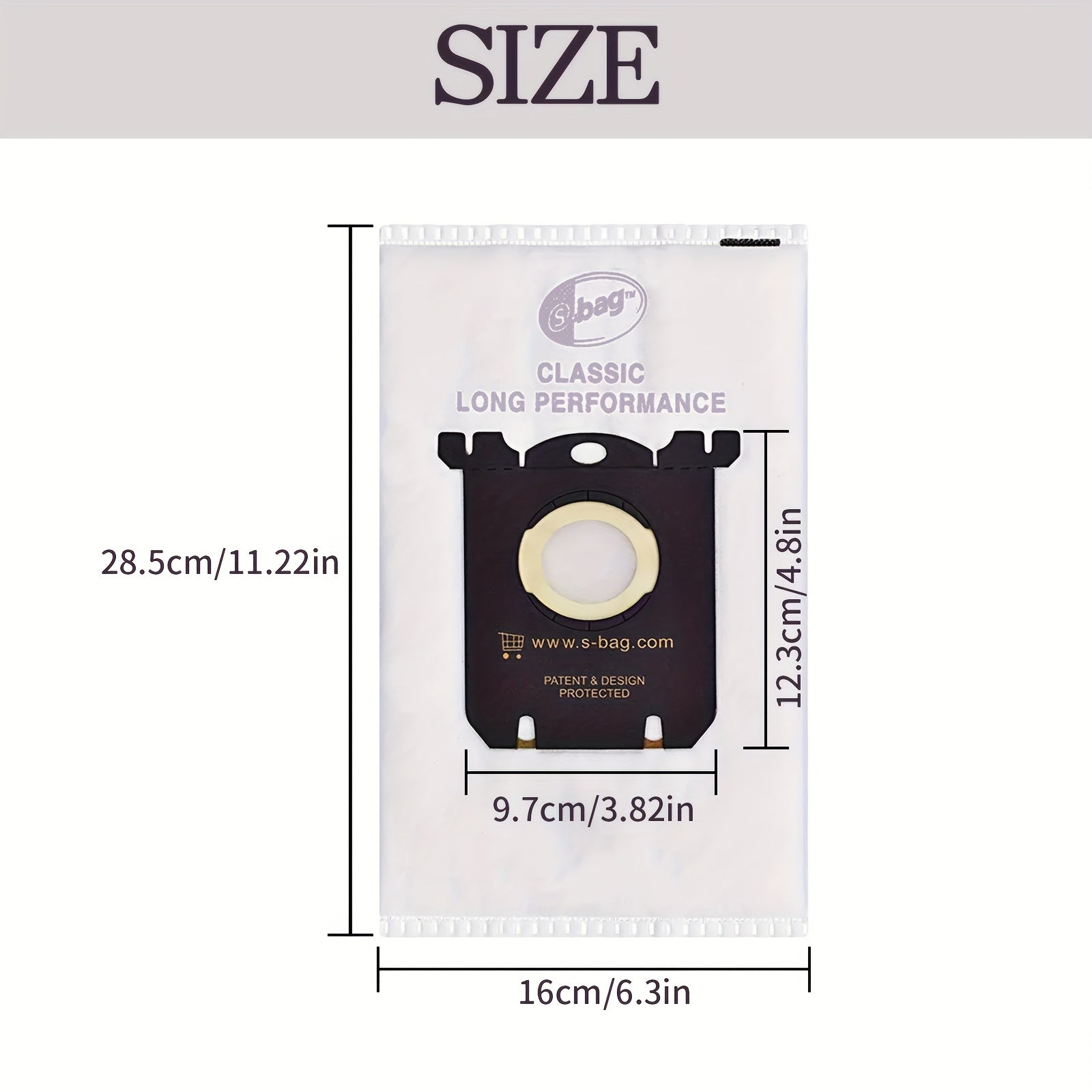 Pack of 2-12 Durable Plastic Vacuum Bags for Electrolux Classic S Models