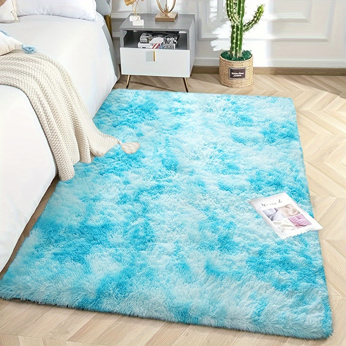 Soft Fluffy Shag Area Rug for Living Room or Bedroom Non-Slip Machine Washable