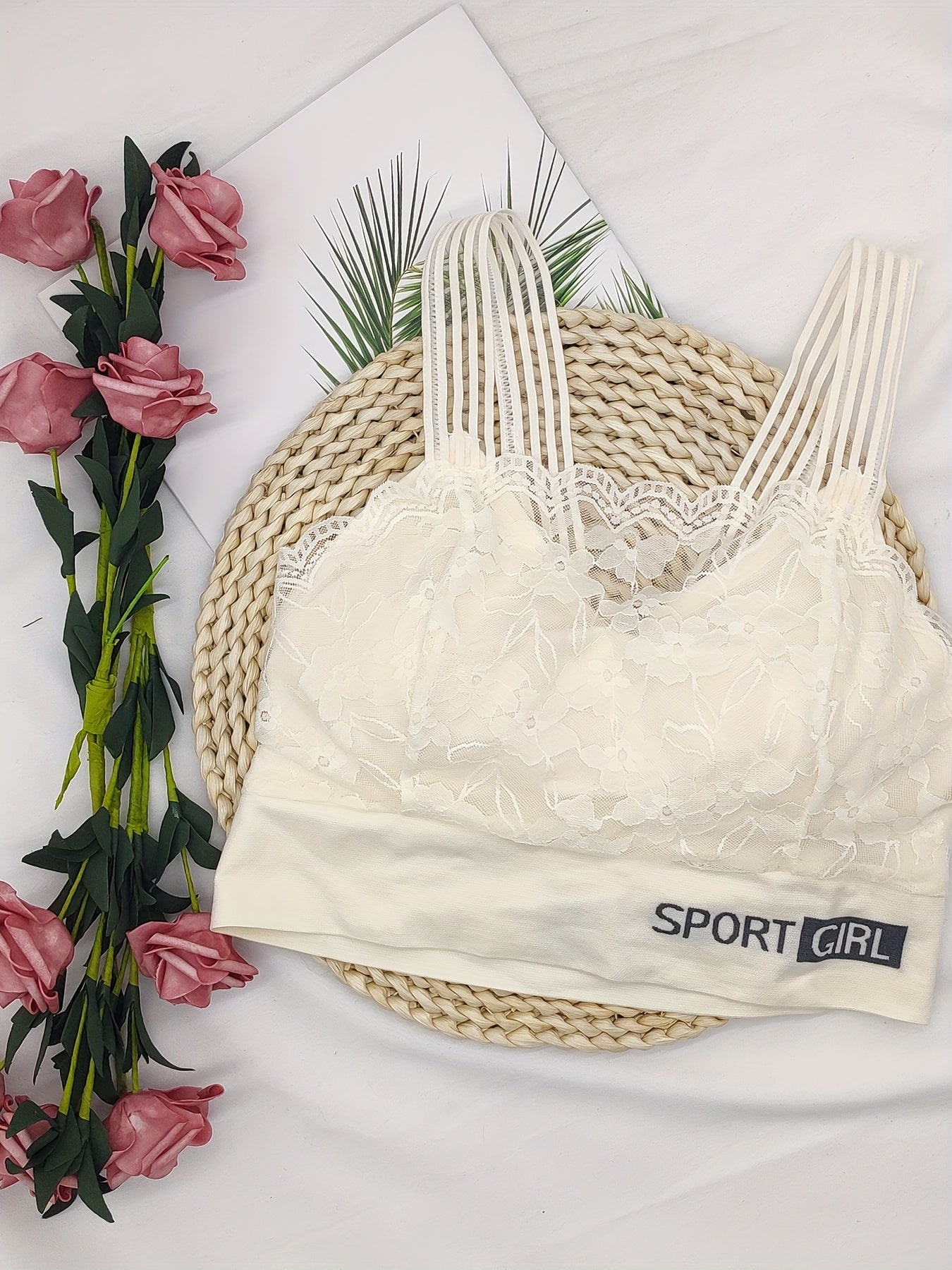 Women's Floral Lace Padded Bra Full Coverage Breathable Underwear