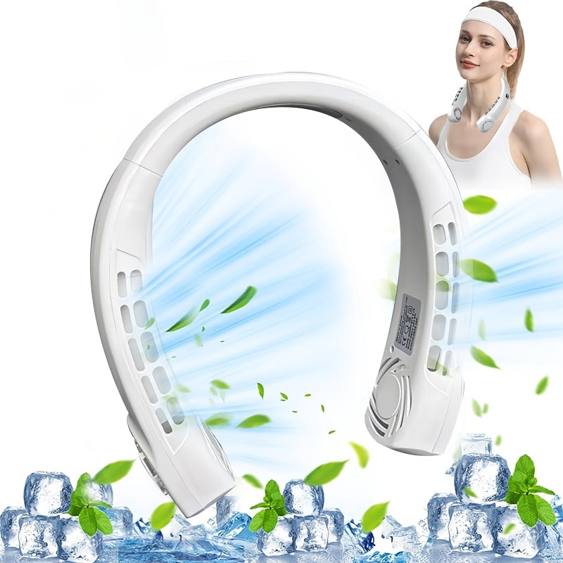 Mini Air Cooler Fan 2024 Neck-Hanging USB Rechargeable Quiet Leafless Indoor Outdoor