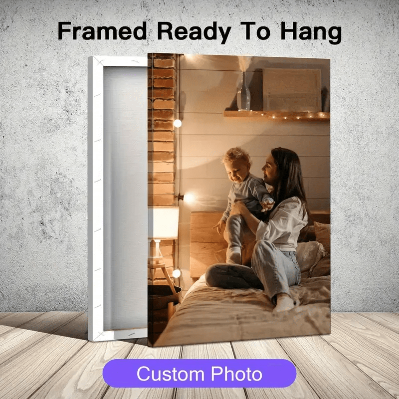 Personalized Movie Theme Canvas Wall Art in Pine Wood Frame