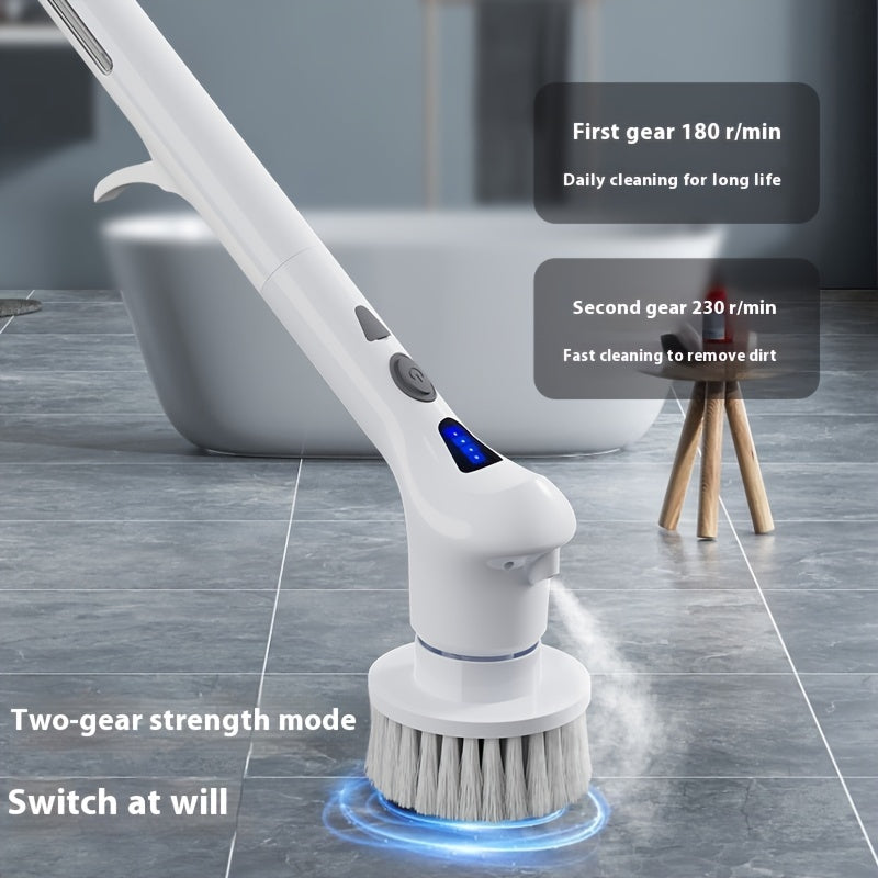 9-in-1 Electric Rotating Cleaning Brush with Spray Waterproof Wireless 9 Brush Heads