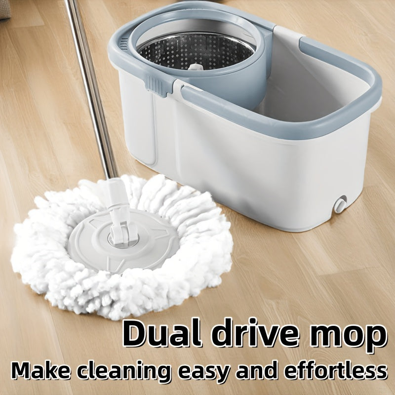 Ikki tomonlama yuradigan Spin Mop va Kova to'plami, 360° burilish bilan, bardoshli plastmassa