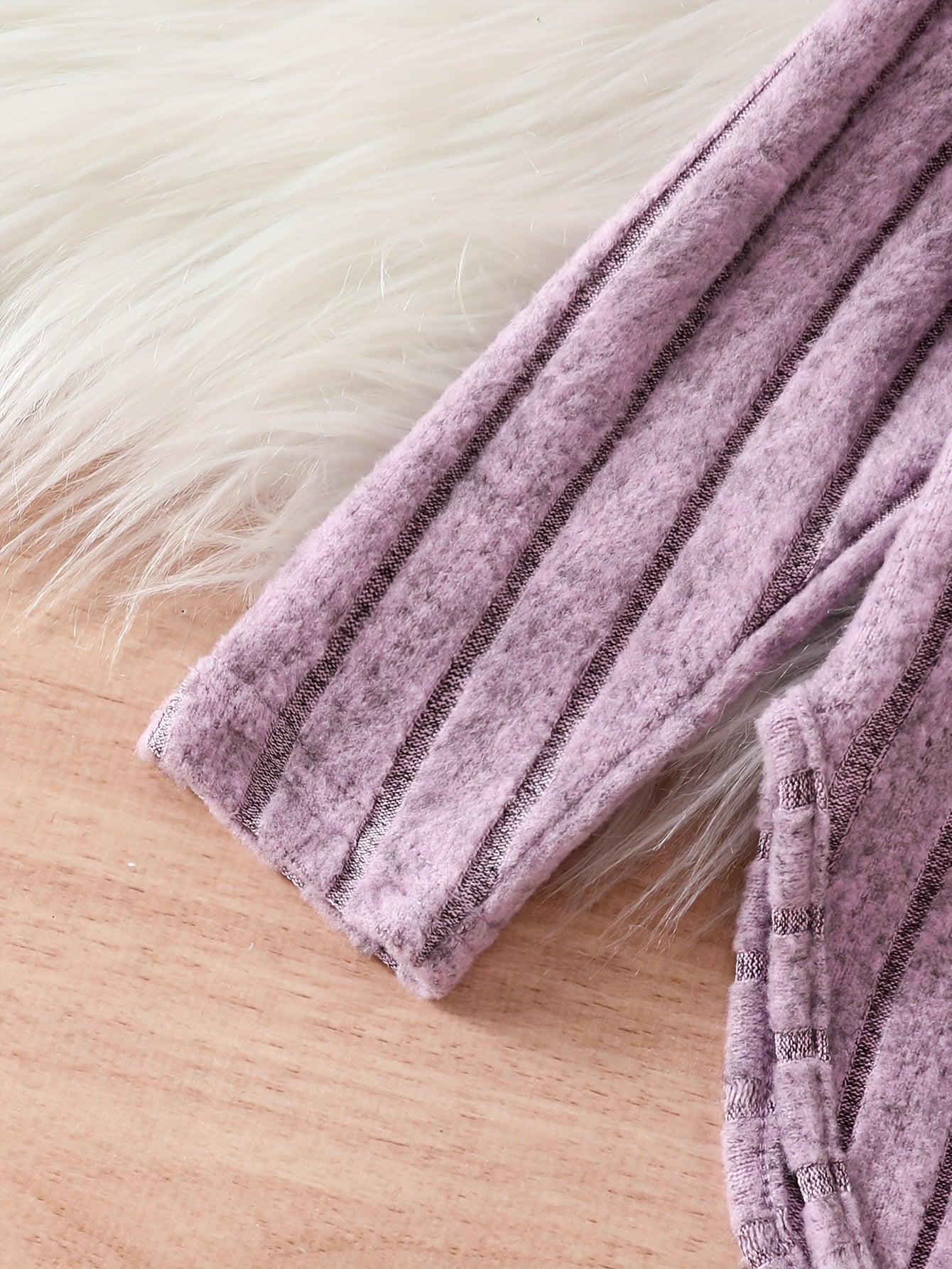 Baby Girls Outfit Spring Fall Striped Polyester Knit Top and Pants