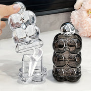 Porta palillos de plástico con diseño de cuentas, dispensador transparente para bastoncillos de algodón