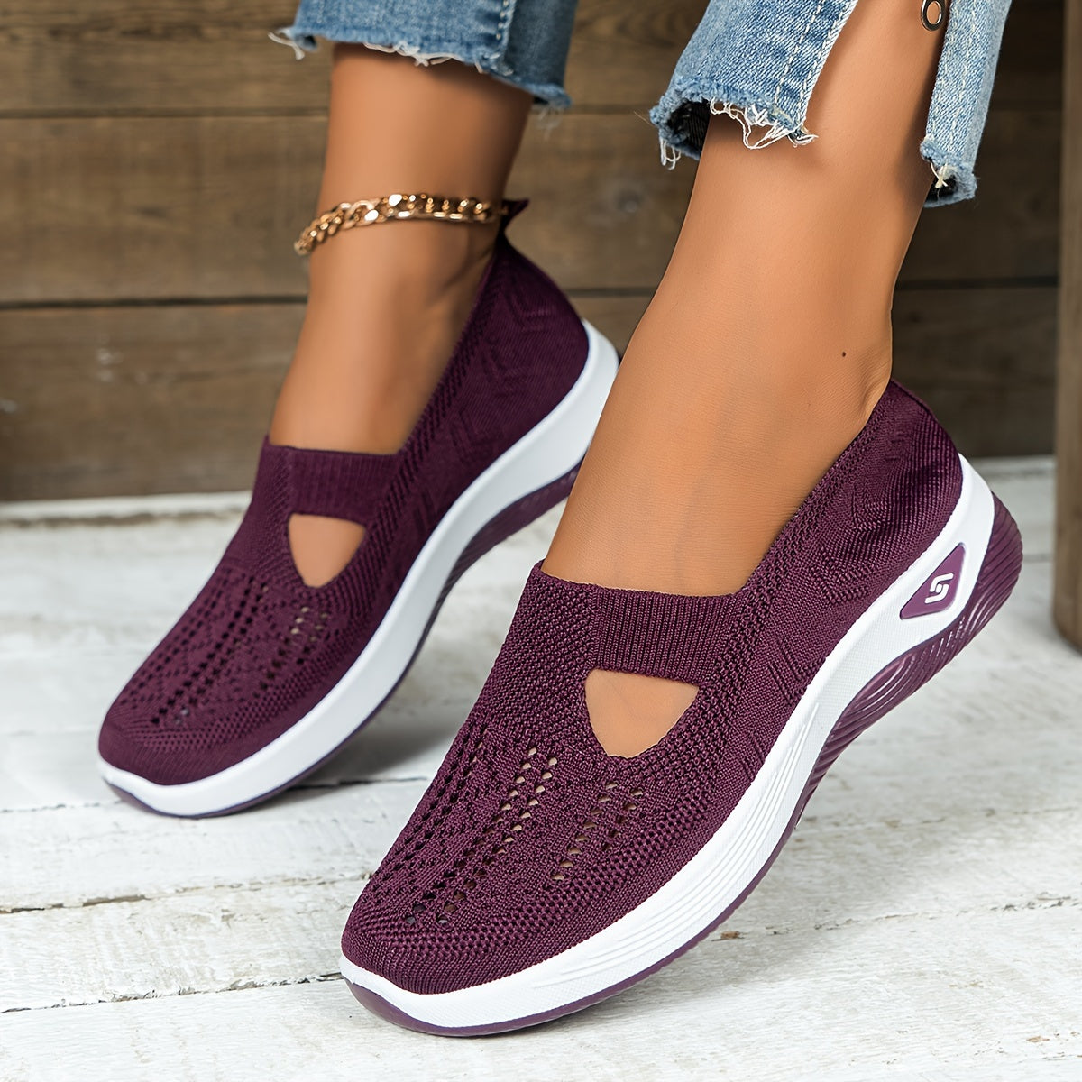 Women's Slip-On Sneakers Breathable Fabric Low Top All-Season Comfort