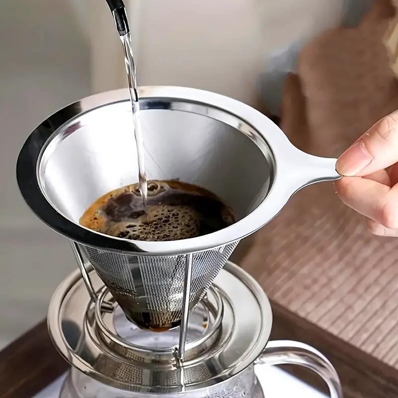 Reusable Stainless Steel Pour-Over Coffee Filter Mesh No Paper Needed