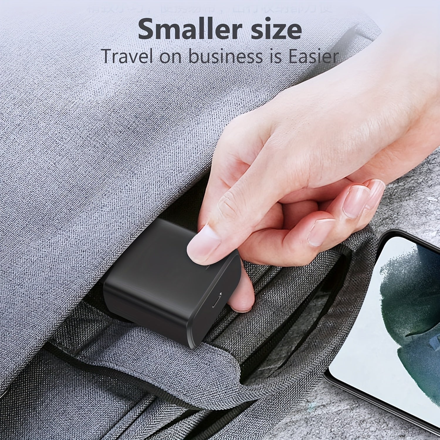 45W USB-C tez zaryadlovchi Samsung va iPhone uchun PPS PD tez zaryadlash uchun kompakt qora