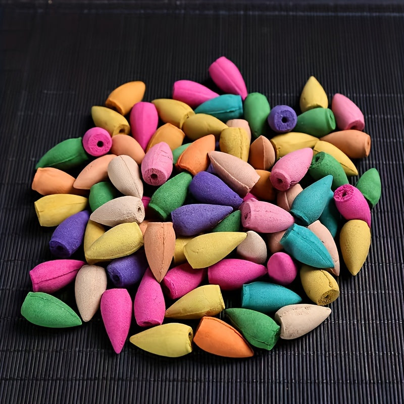 120 dona tabiiy orqaga oqadigan tutun konusi uchun meditatsiya, yoga, suv toshqini pechlari, uy tozalash