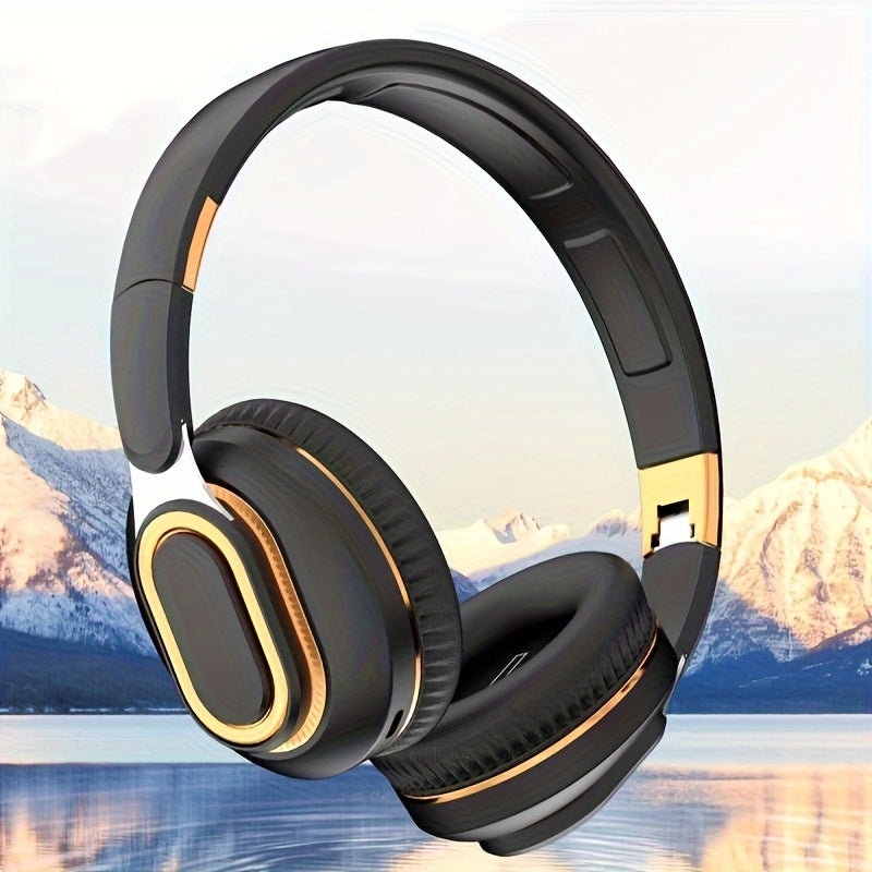 Auriculares inalámbricos con aislamiento de sonido, batería recargable, 16H de duración, micrófono, control de volumen, plegables para ejercicio, juegos y grabación