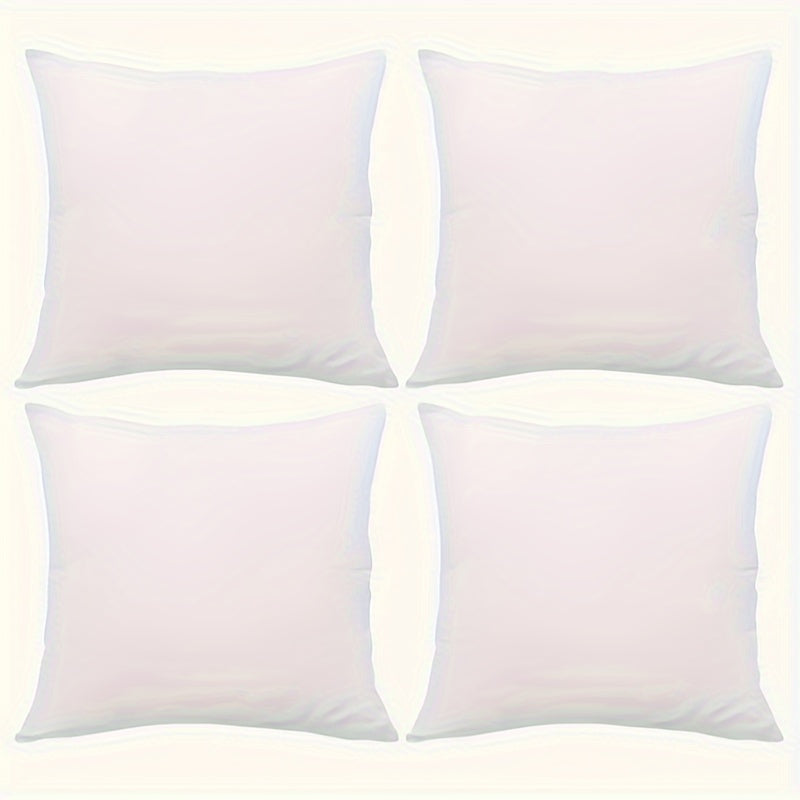 White Short Plush Pillow Covers Set 4 with Zipper Closure Machine Washable Polyester for Home Decor Sofa Bed Car