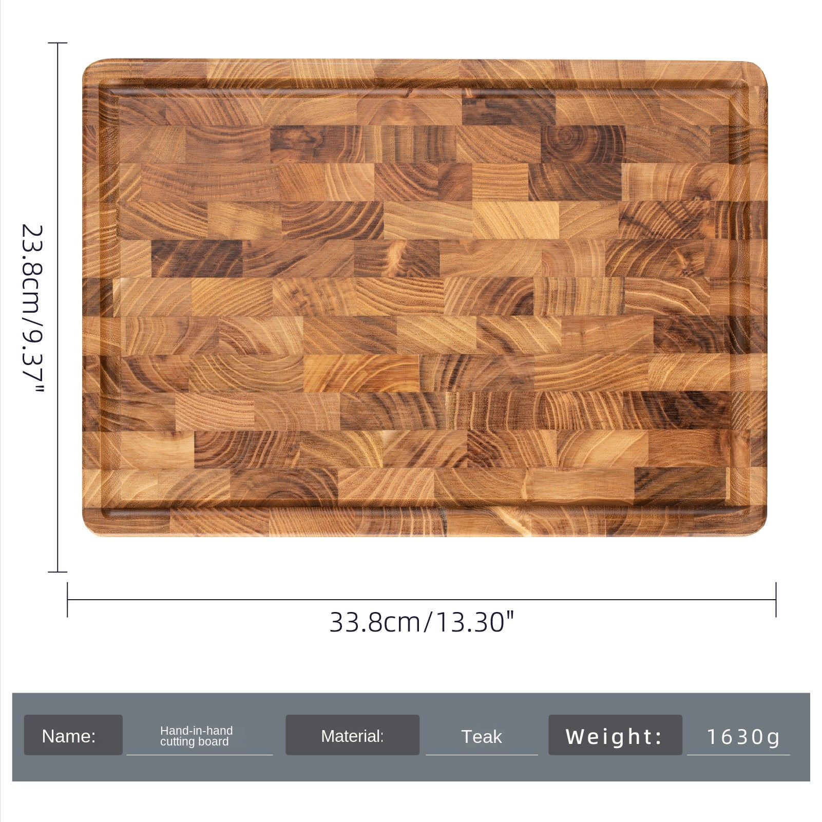 Extra-Large Teak Wood Cutting Board for Kitchen Prep and Food Safety
