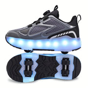 Kids LED Light-Up Sneakers for Boys and Girls Adjustable Brightness Breathable Fabric All-Season Casual Shoes