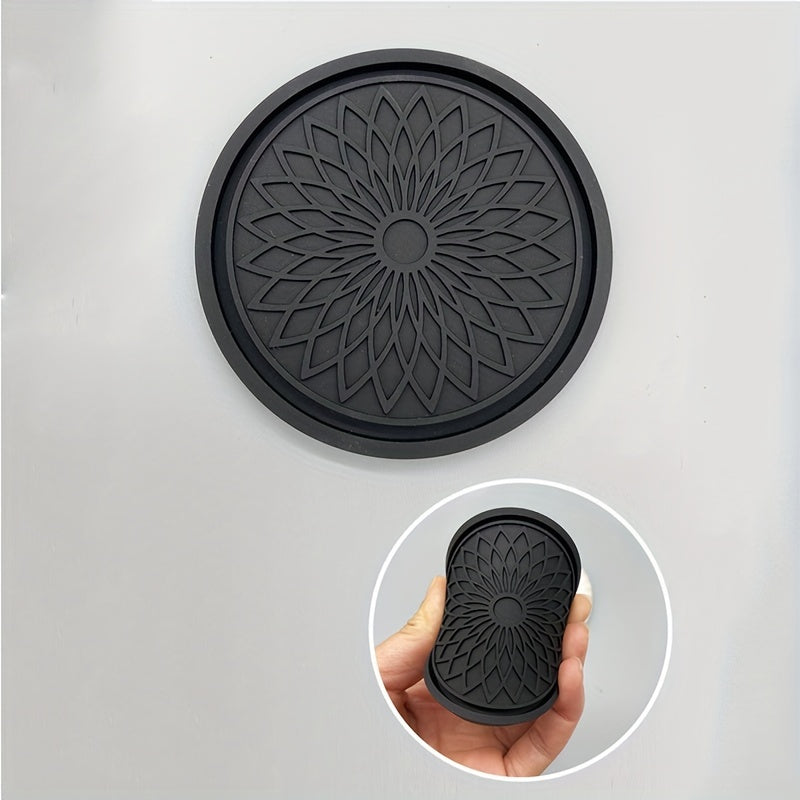 2PCS Car Non-Slip Water Cup Holder Coaster Storage Pad Creative Flower