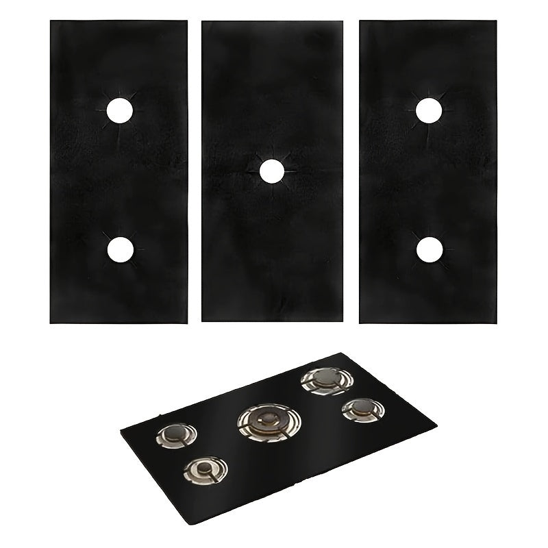 Set of 3 Reusable Gas Stove Protectors Non-Stick Heat-Resistant Easy-to-Clean Covers